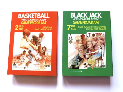 Basketball and Black Jack boxes for the Atari 2600 - French side
